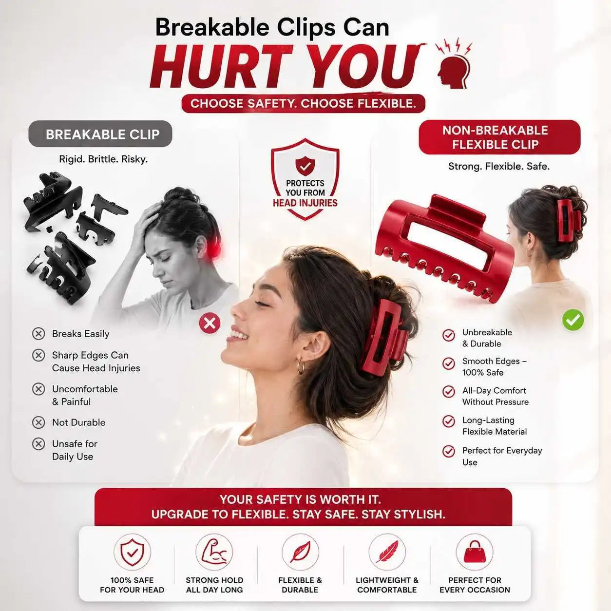Flexible Hair Claw Clip