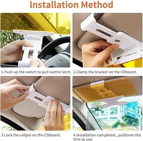 HD Anti-Glare Car Sun Visor – Day & Night Driving Protection